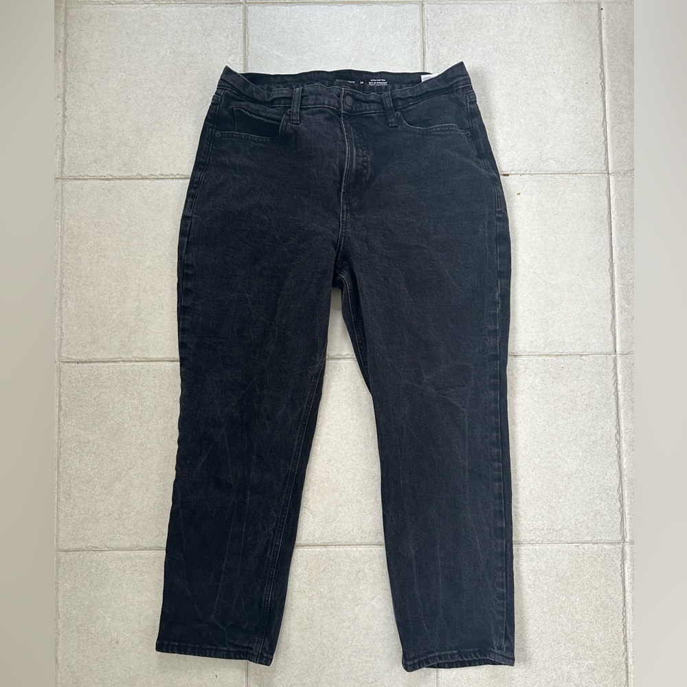 Old Navy Charcoal Sky-Hi Straight Jeans